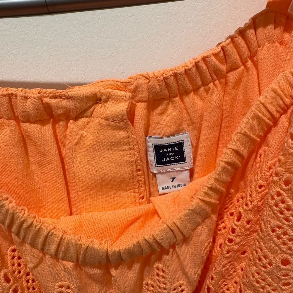 Janie and Jack Bright Orange Eyelet Skirt